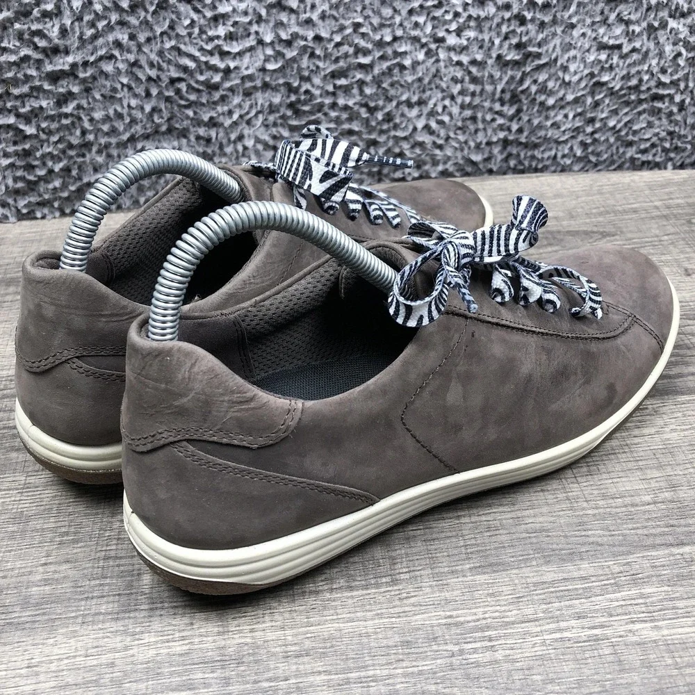 Ecco Shoes Womens Size 10.5 Brown Leather‎ Hydromax Walking Casual Sneakers